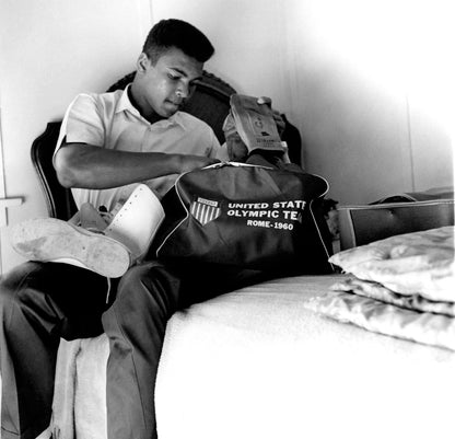 Muhammad Ali Packing His Olympic Team Duffel Bag