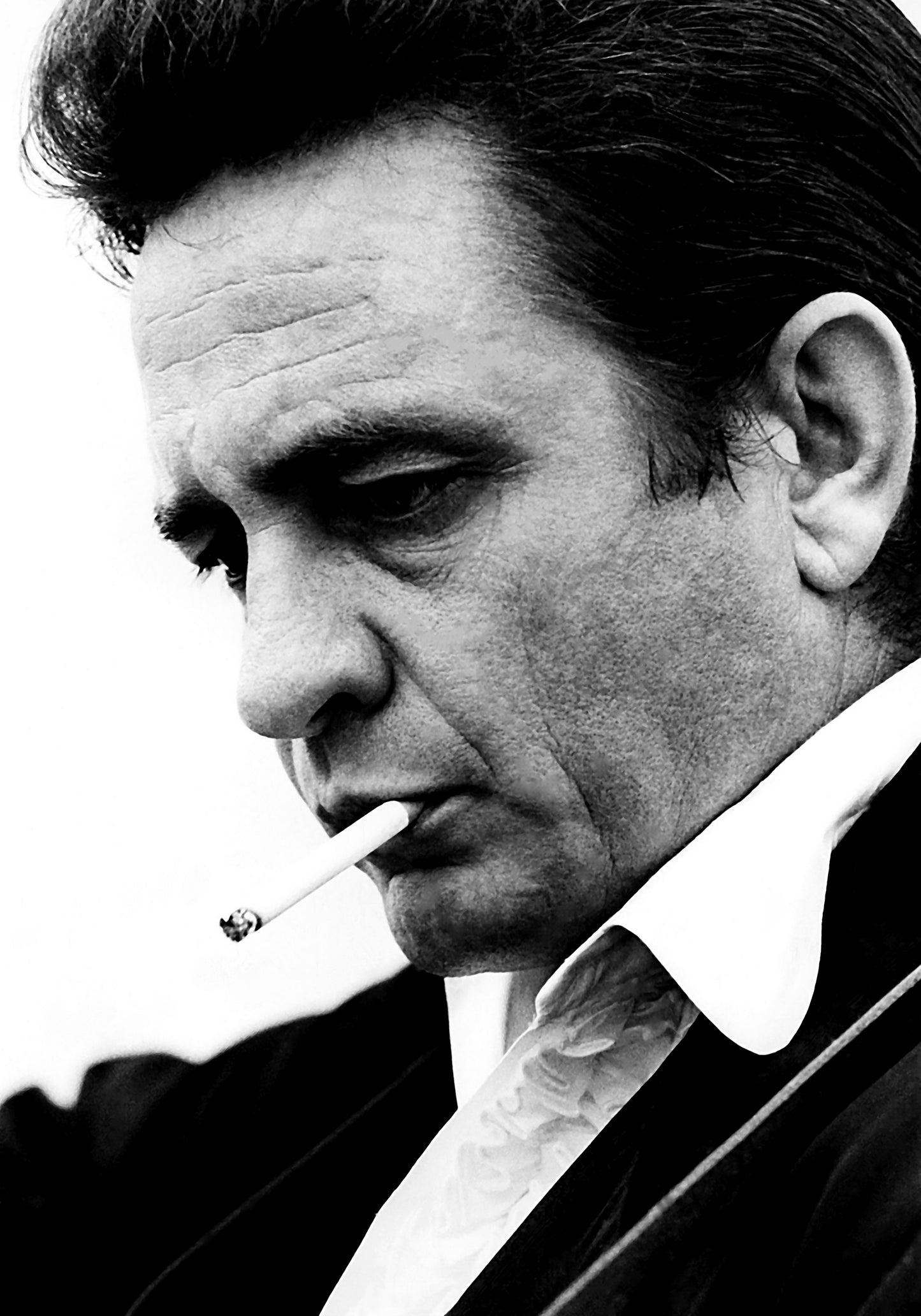 Johnny Cash Smoking and Playing at Folsom Prison