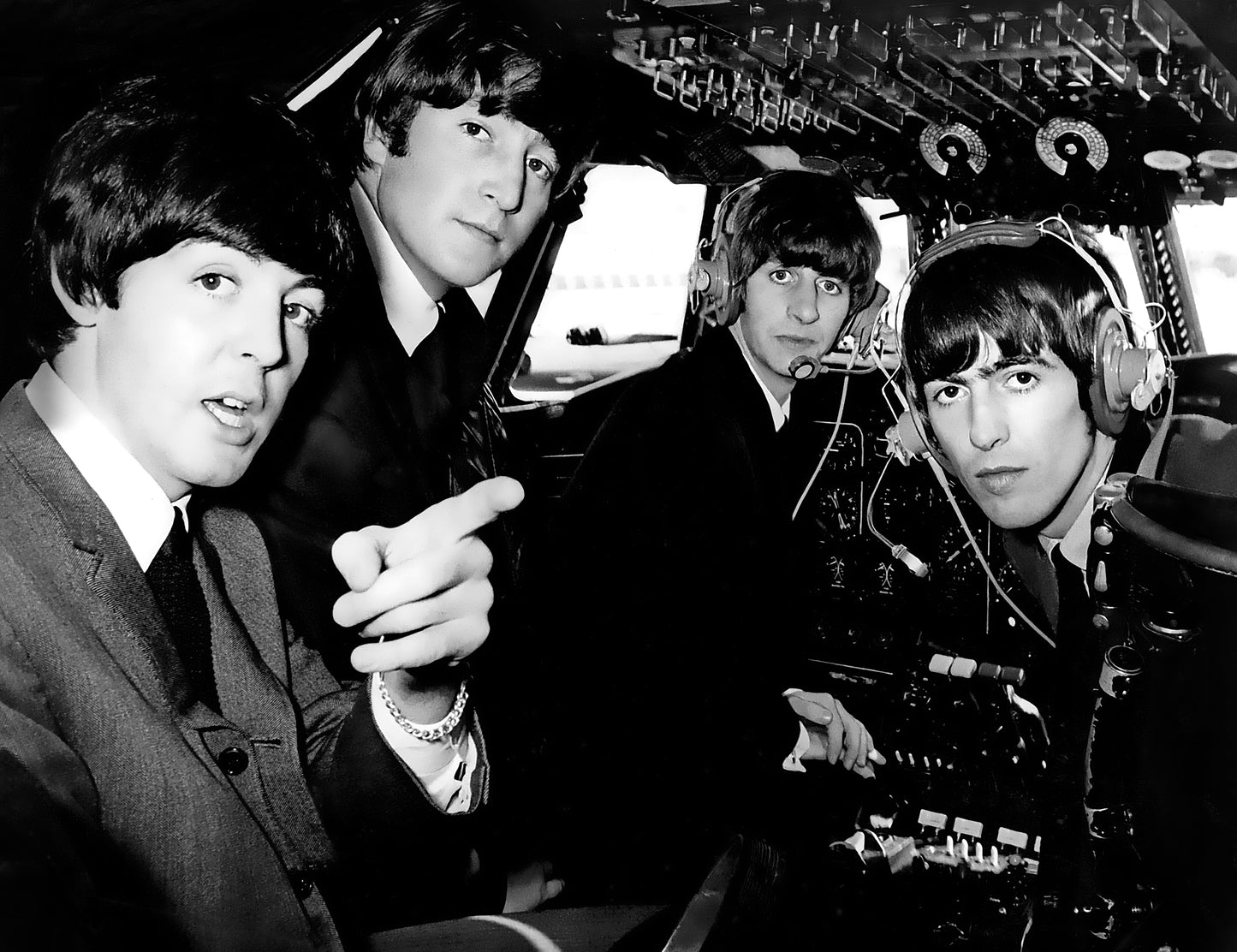 The Beatles in a Cockpit