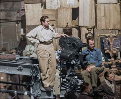 Orson Welles sur le tournage de Citizen Kane