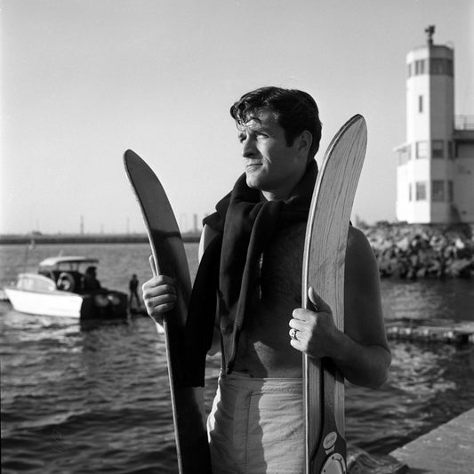 Hugh O’Brian Posed with Water Skis