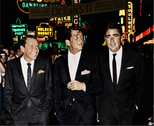 Frank Sinatra, Dean Martin und Peter Lawford in Vegas zur Premiere von „Ocean’s Eleven“