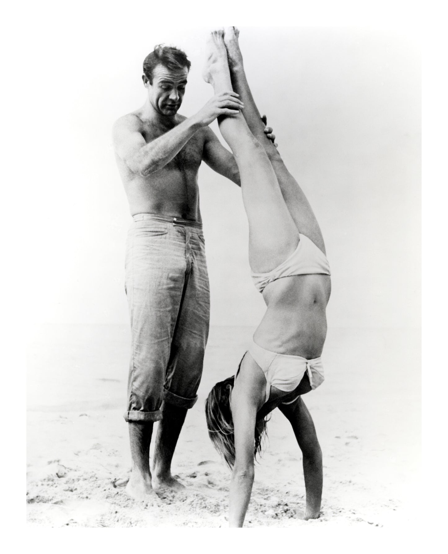 Sean Connery: Beach Handstand