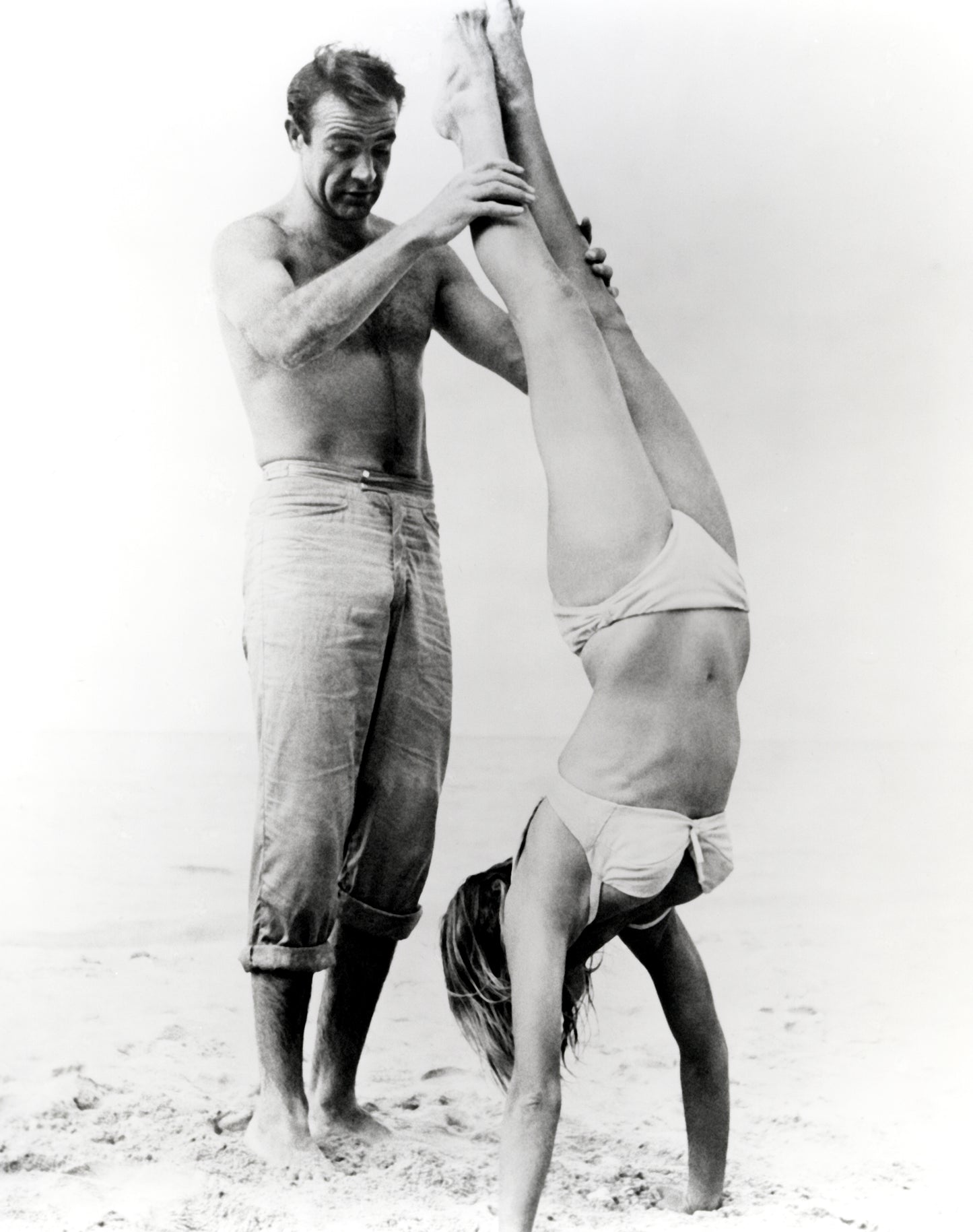 Sean Connery: Beach Handstand