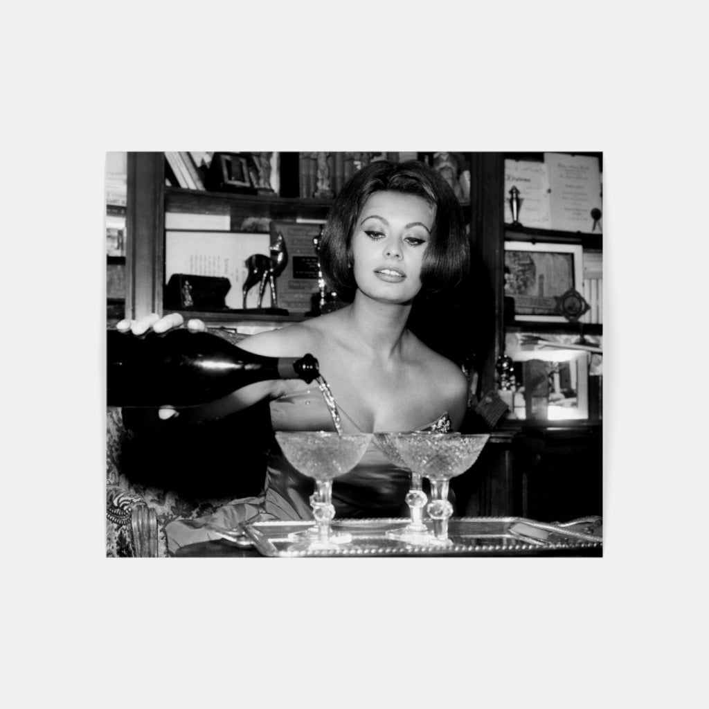 Sophia Loren Pouring Champagne