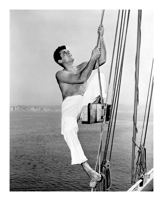 Tony Curtis on Sailboat