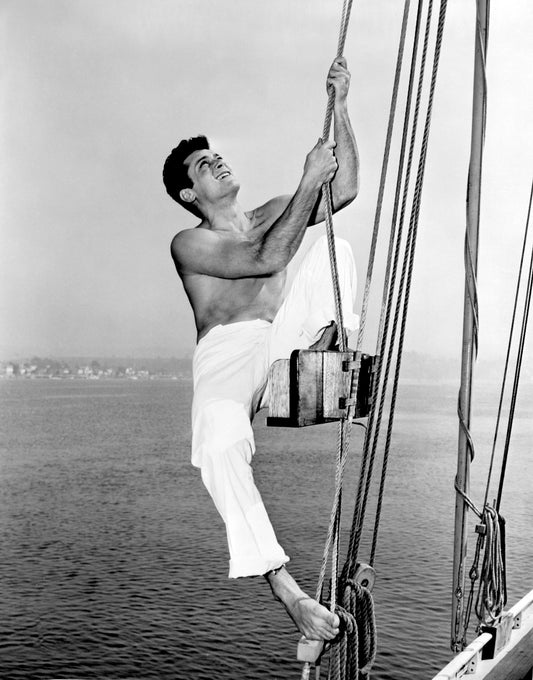 Tony Curtis on Sailboat
