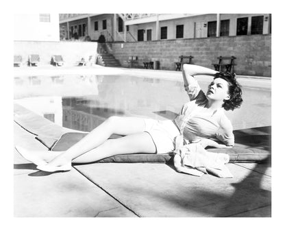 Judy Garland Sitting Poolside