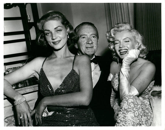 Marilyn Monroe and Lauren Bacall Vintage Press Print