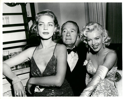 Marilyn Monroe with Lauren Bacall and Clifton Webb Vintage Press Print