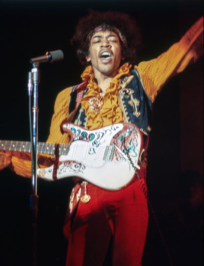 Jimi Hendrix Jumping on Stage at Monterey Pop