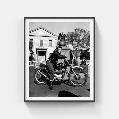 Marlon Brando on Bike for "The Wild One"