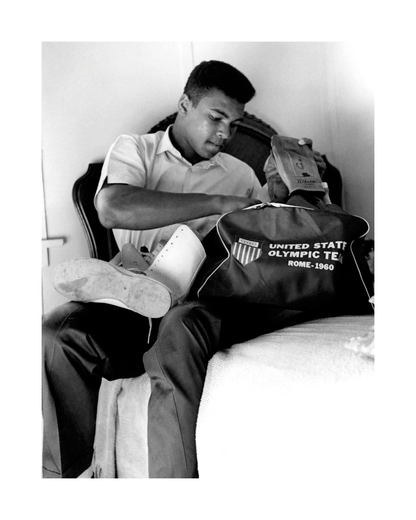 Muhammad Ali Packing His Olympic Team Duffel Bag
