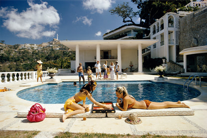 Backgammon am Pool