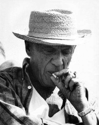 Candid Pablo Picasso Smoking