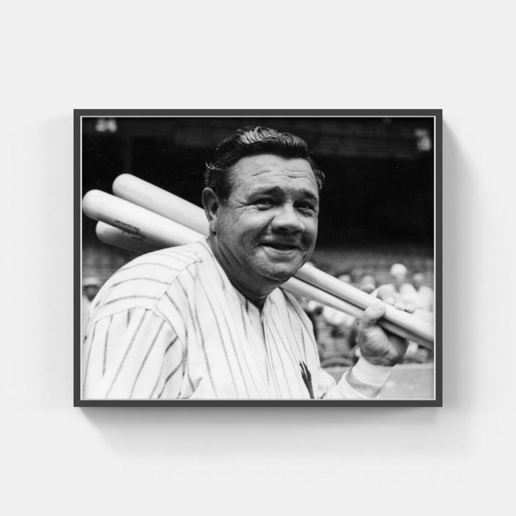 Babe Ruth with Baseball Bats