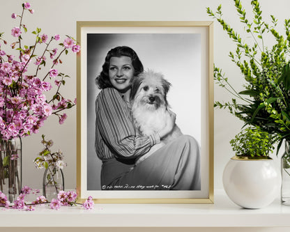 Rita Hayworth Posed with Dog