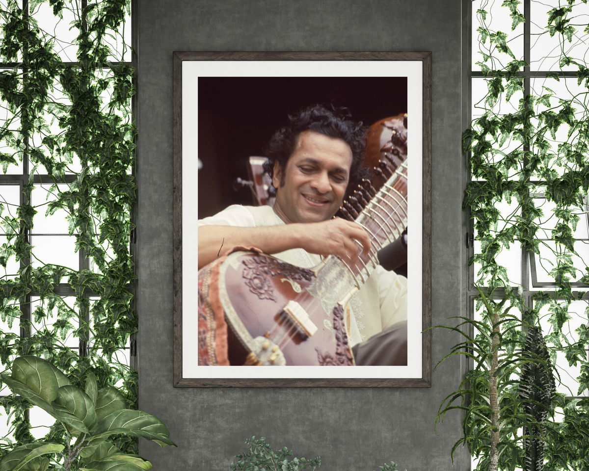 Ravi Shankar Smiling on Stage