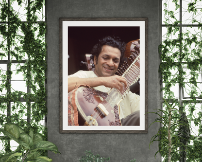 Ravi Shankar Smiling on Stage