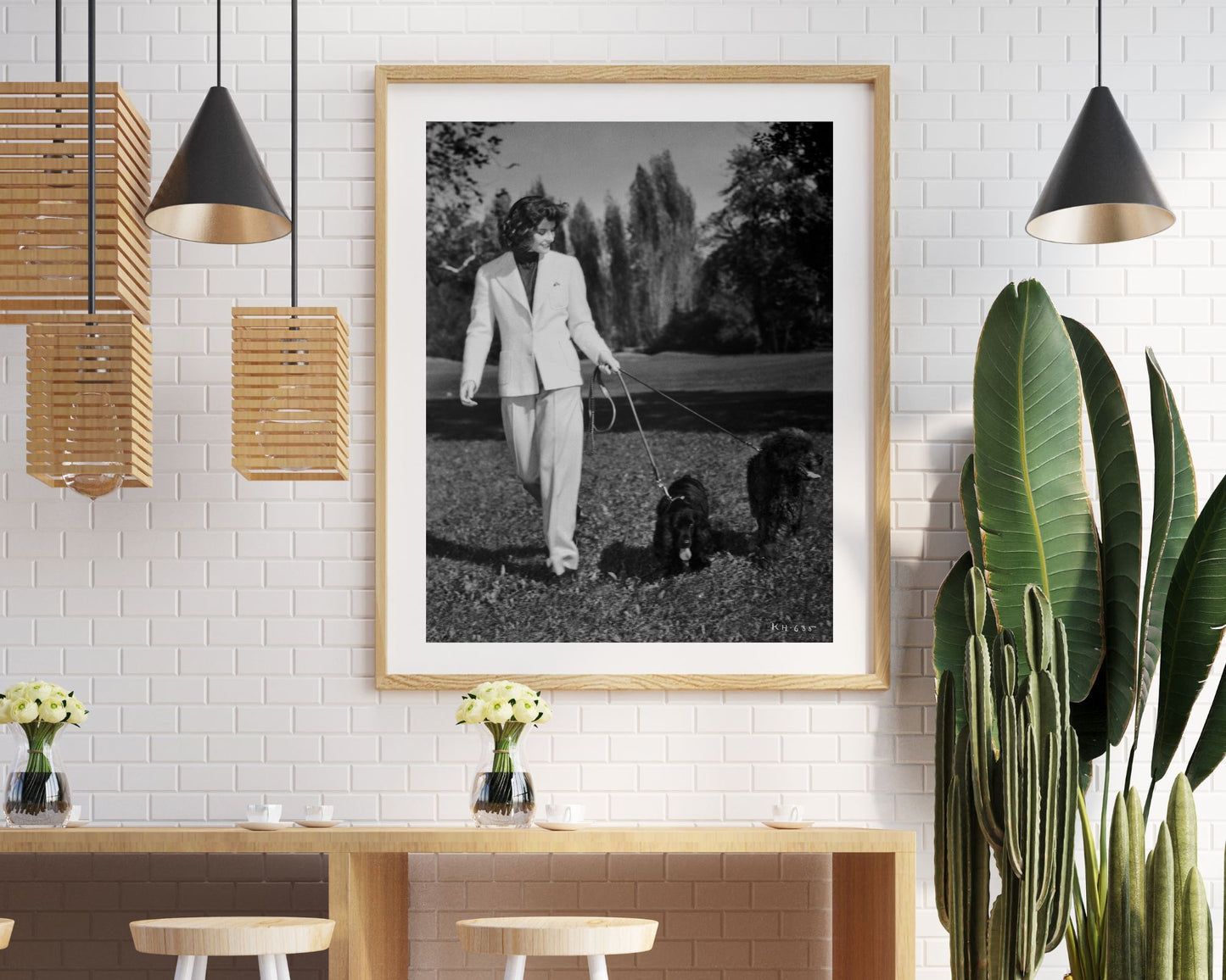 Katharine Hepburn Walking Dogs