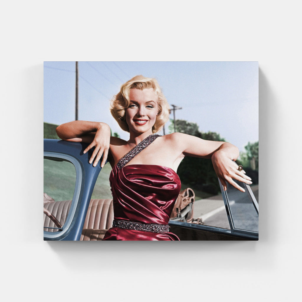 Marilyn Monroe with Classic Roadster for "How to Marry a Millionaire"