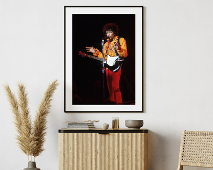 Jimi Hendrix on Microphone at Monterey Pop