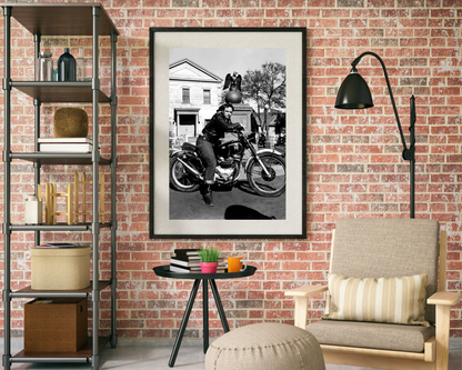 Marlon Brando on Bike for "The Wild One"