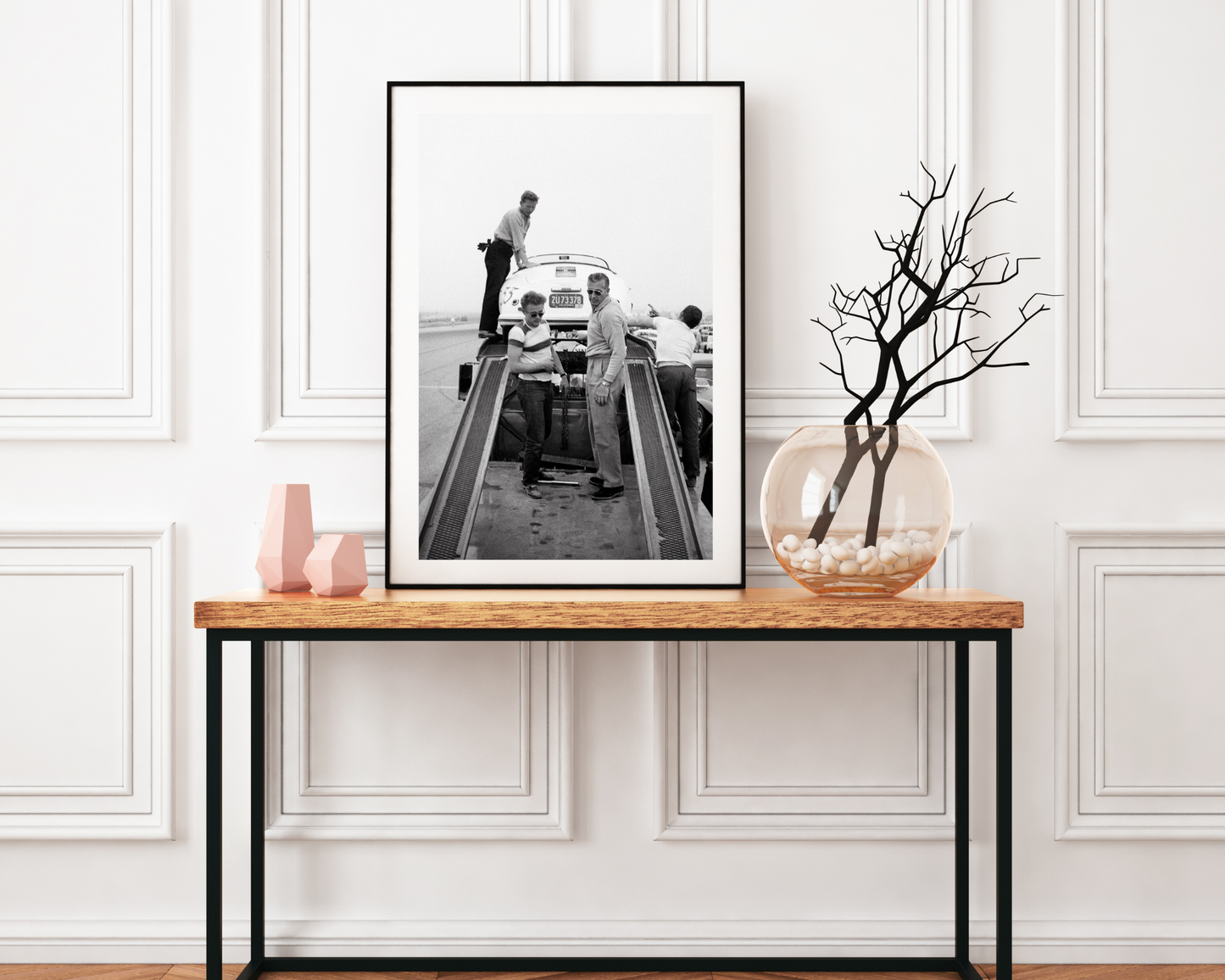 James Dean Standing with Porsche at Car Rally