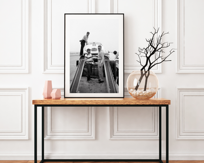 James Dean Standing with Porsche at Car Rally