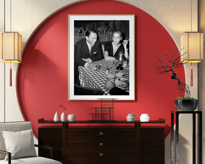 Frank Sinatra and Lauren Bacall at Villa Capri