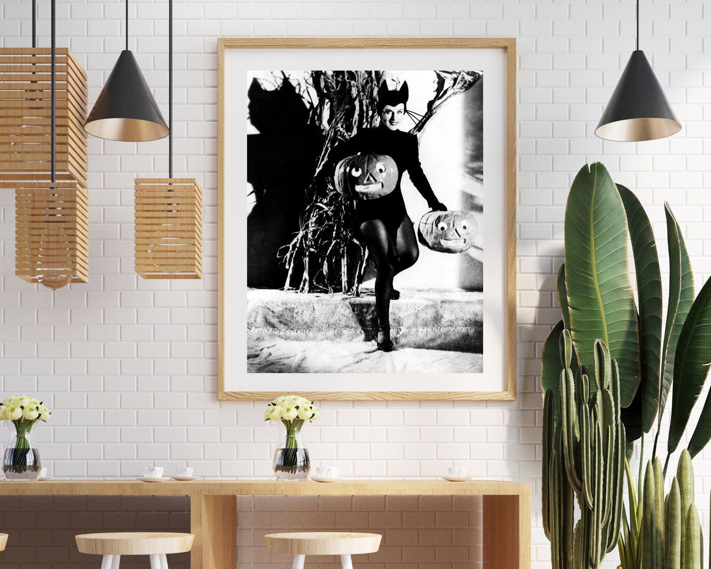 Paulette Goddard Posed with Pumpkin