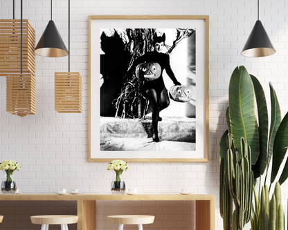 Paulette Goddard Posed with Pumpkin