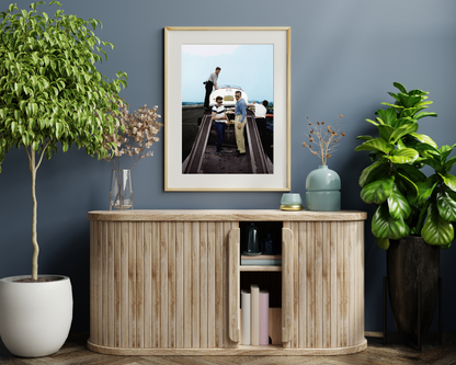 James Dean Standing with Porsche at Car Rally