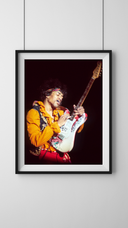 Jimi Hendrix Performing on Stage at Monterey Pop Festival