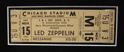 Led Zeppelin Limited Edition 1980 Ticket Collectible