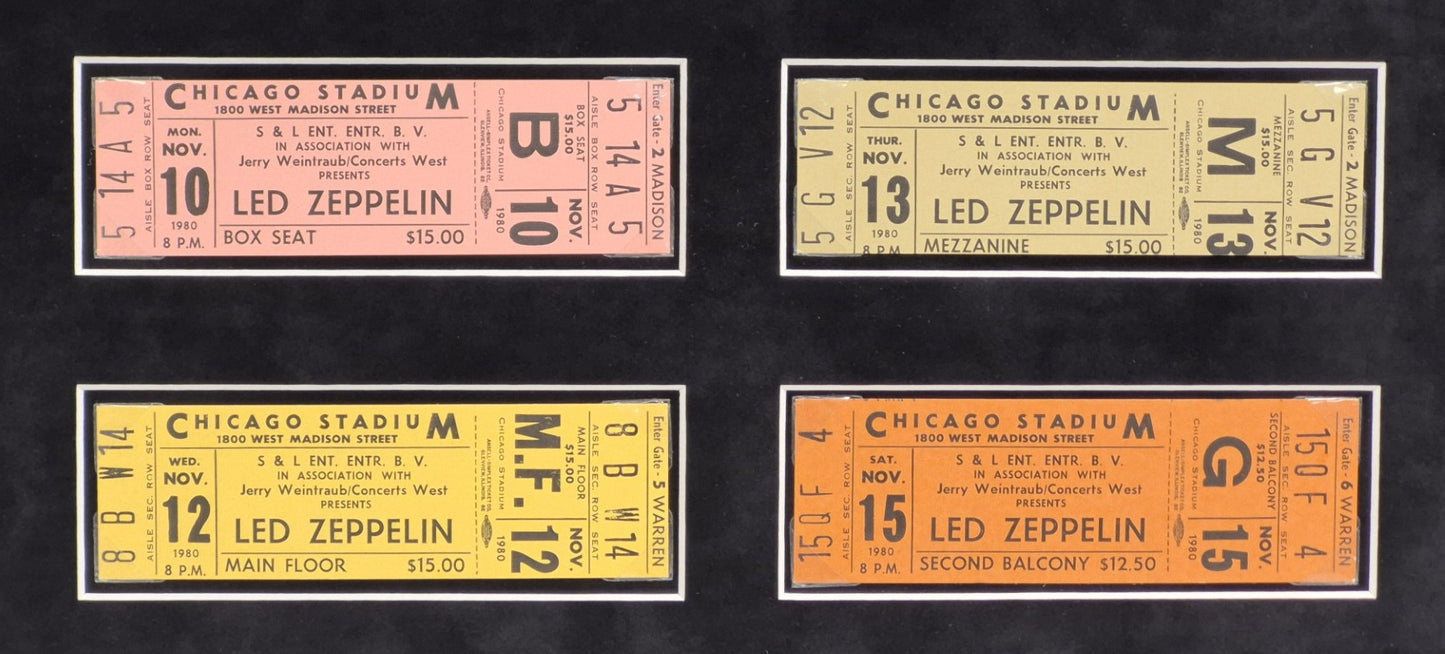 Led Zeppelin Limited Edition 1980 Ticket Collectible