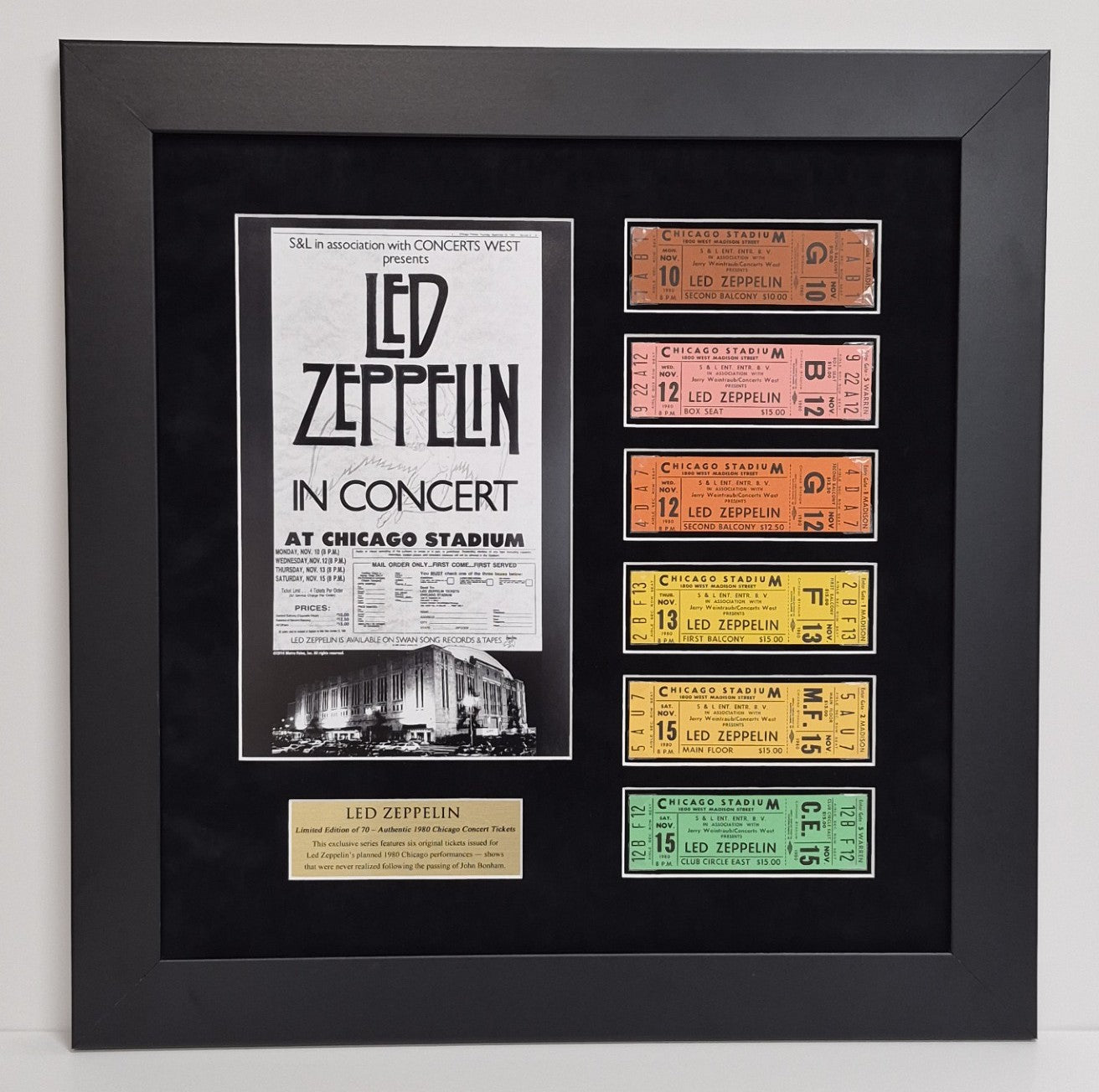 Led Zeppelin Limited Edition 1980 Ticket Collectible