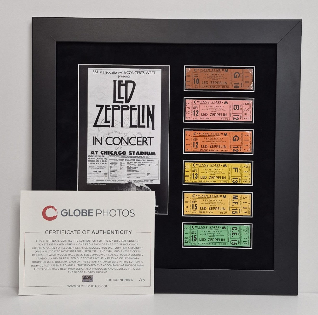 Led Zeppelin Limited Edition 1980 Ticket Collectible