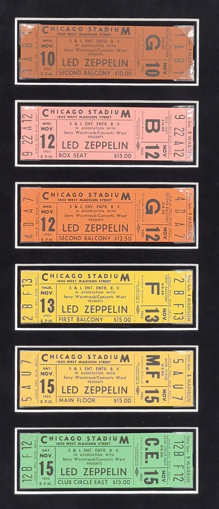 Led Zeppelin Limited Edition 1980 Ticket Collectible – Globe
