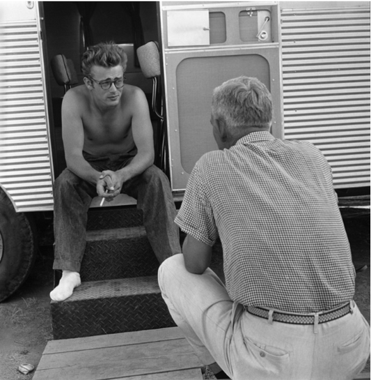 James Dean-Trailer am Set von „Giant“