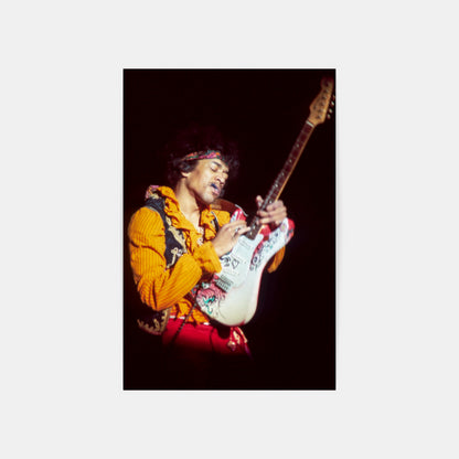 Jimi Hendrix Performing on Stage at Monterey Pop Festival