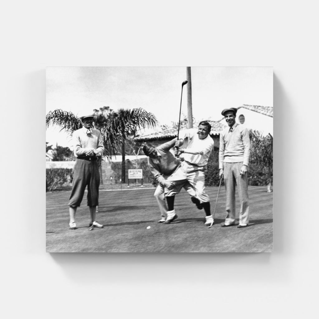 Babe Ruth Swinging on the Green