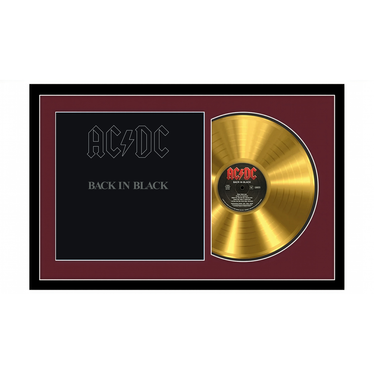 AC/DC - Back in Black - Framed Vinyl Album Collectible