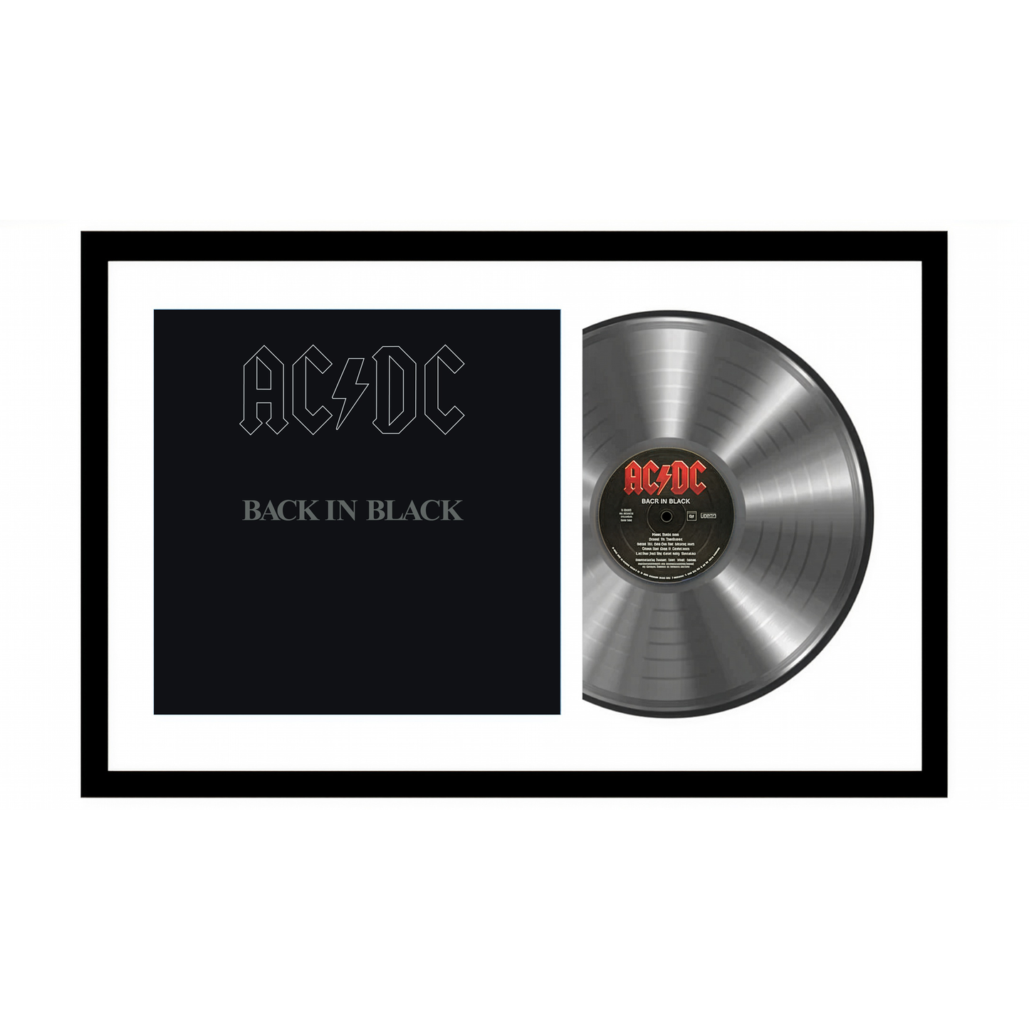 AC/DC - Back in Black - Framed Vinyl Album Collectible