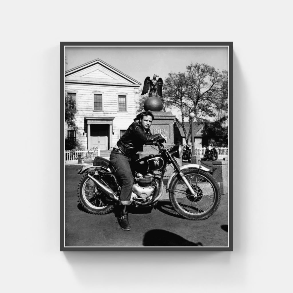 Marlon Brando on Bike for "The Wild One"