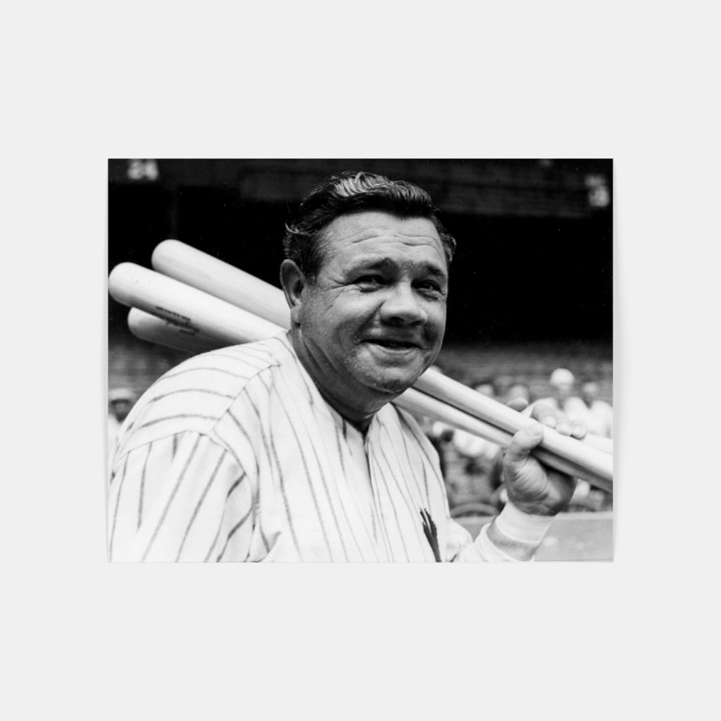 Babe Ruth with Baseball Bats