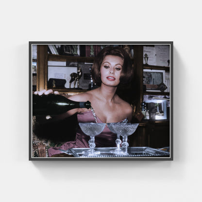 Sophia Loren Pouring Champagne