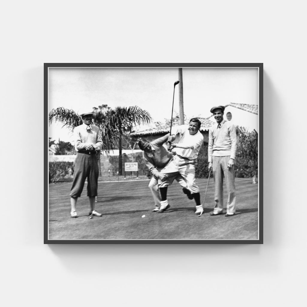 Babe Ruth Swinging on the Green