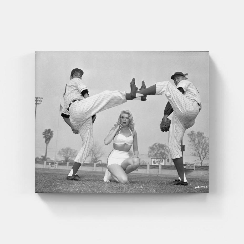 Jayne Mansfield with Baseball Players