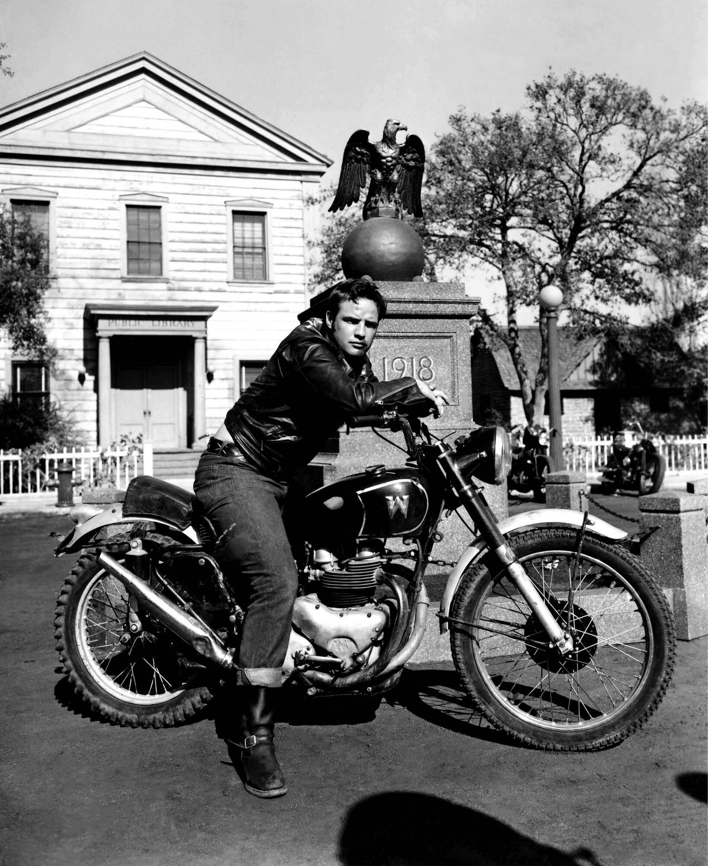 Marlon Brando on Bike for "The Wild One"